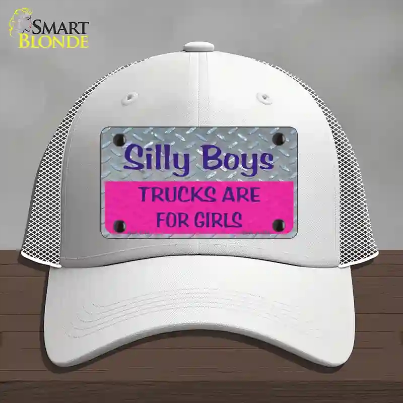 HAT19-MLP-1134 Silly Boys Novelty License Plate Hat, Mesh - White