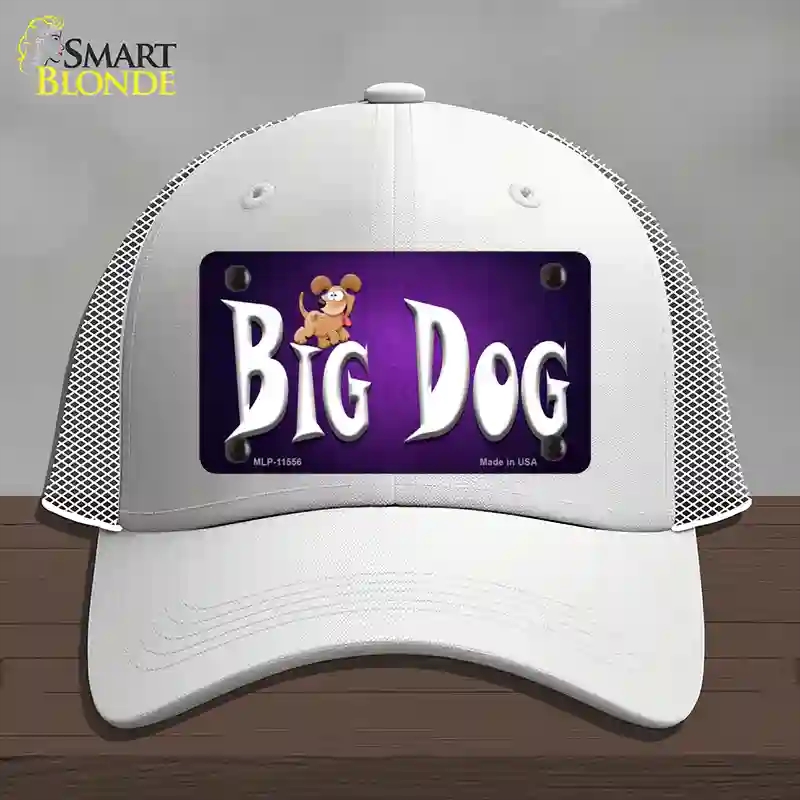 HAT19-MLP-11556 Big Dog Novelty License Plate Hat, Mesh - White
