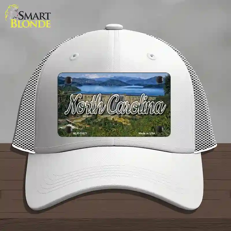 HAT19-MLP-11621 North Carolina Dam State Novelty License Plate Hat, Mesh - White