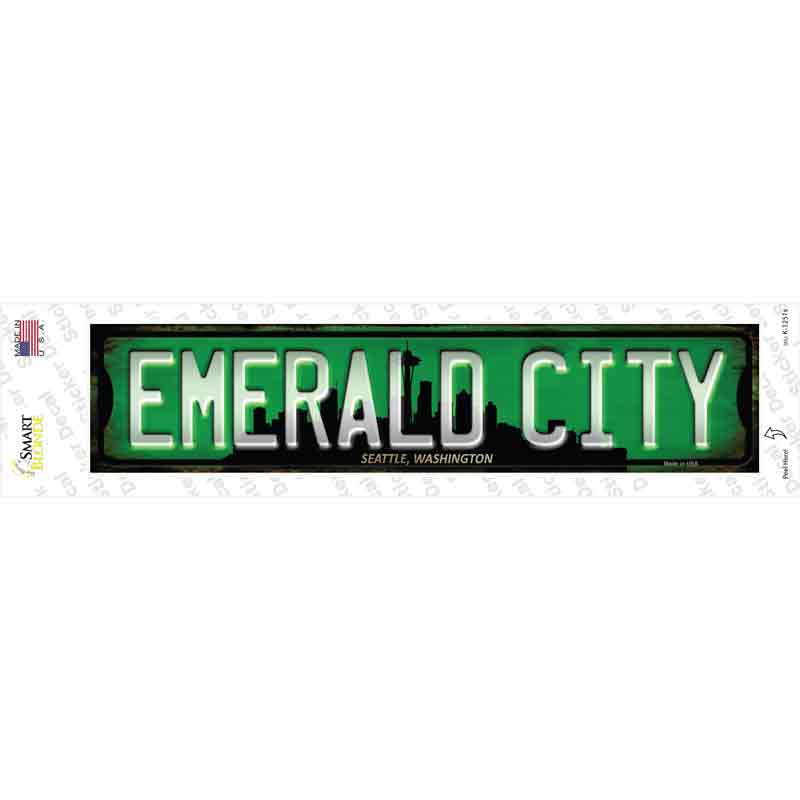 K-1251s-M Seattle Washington Emerald City Novelty Narrow Sticker Decal, Medium
