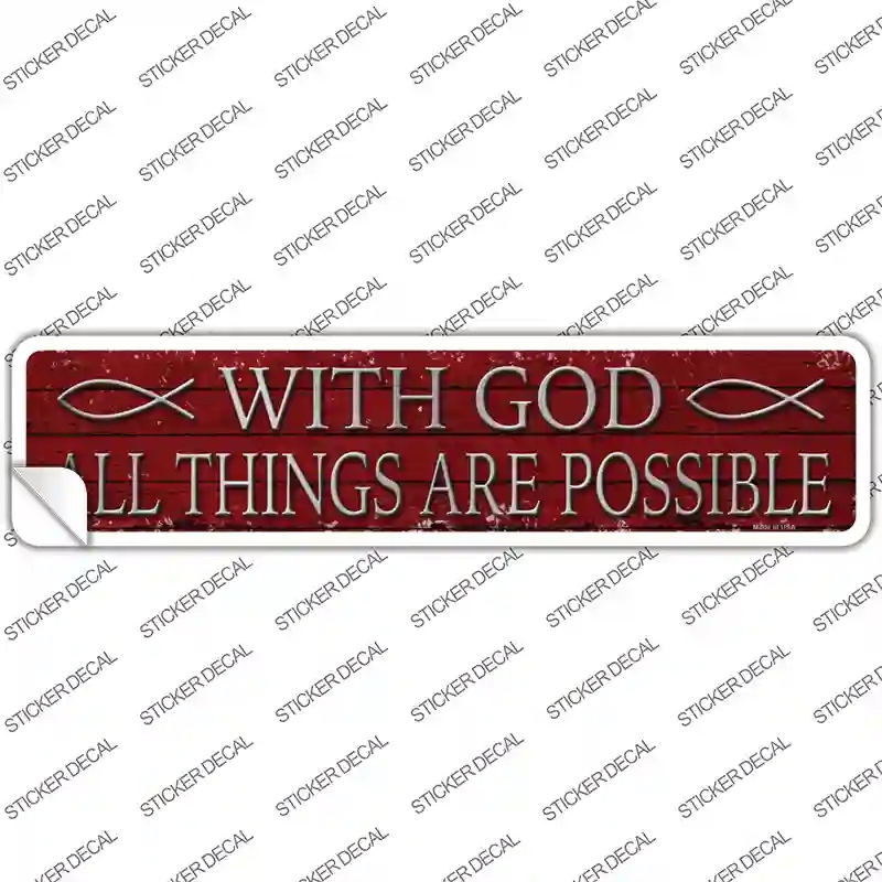 K-1435s-L All Things Are Possible Novelty Narrow Sticker Decal, Large