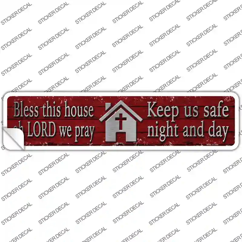 K-1437s-XL Bless This House Novelty Narrow Sticker Decal, Extra Large