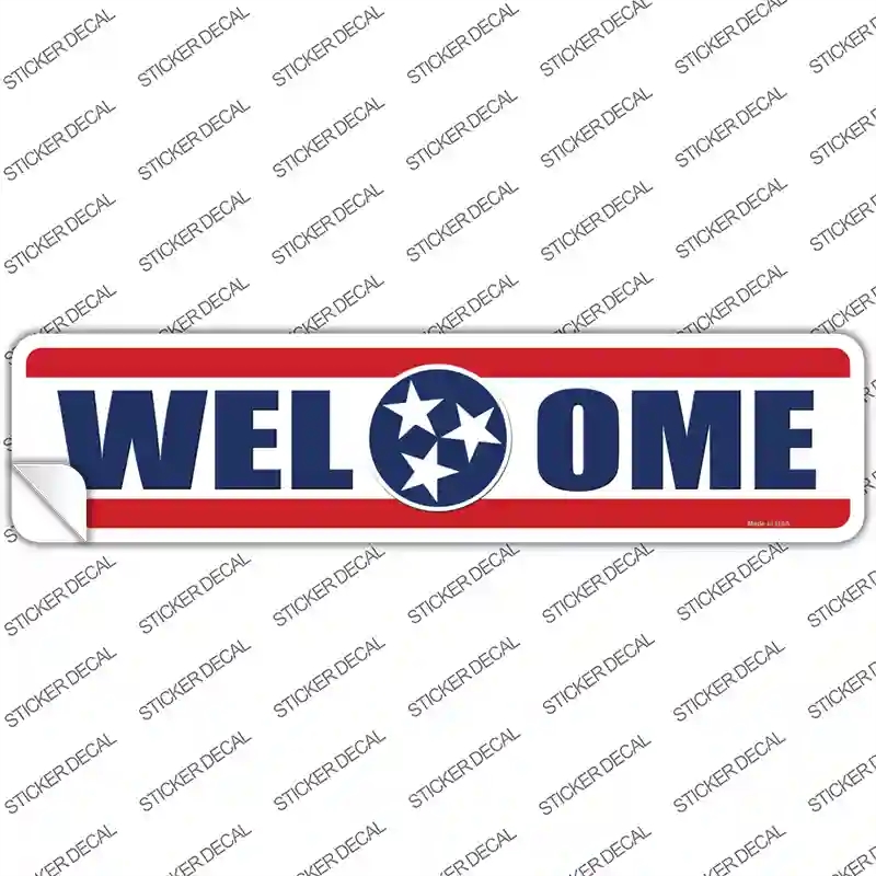 K-1836s-S Welcome Tennessee Novelty Narrow Sticker Decal, Small