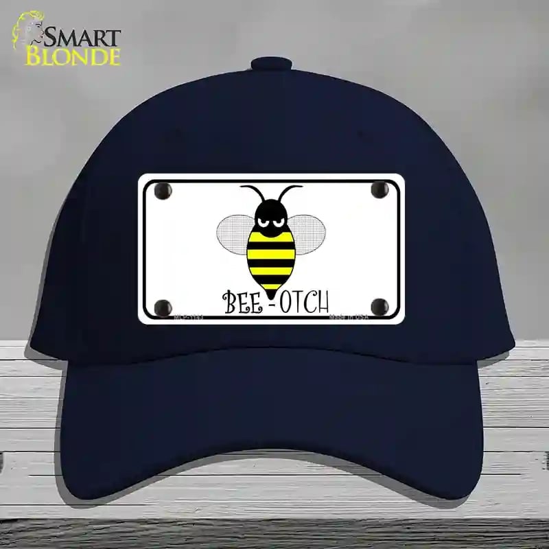 HAT20-MLP-1143 Bee-otch Novelty License Plate Hat, Cotton - Navy