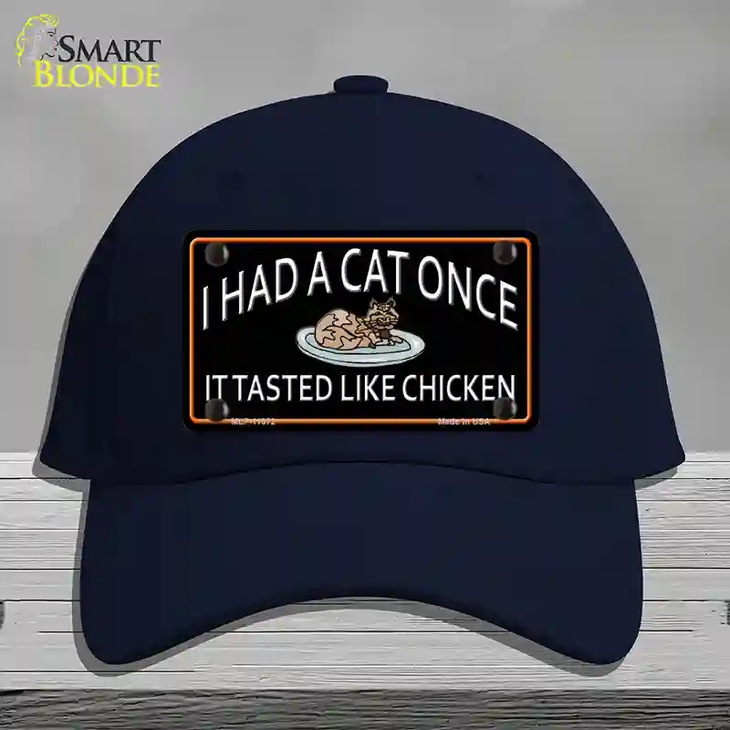 HAT20-MLP-11672 I Had a Cat Once Novelty License Plate Hat, Cotton - Navy