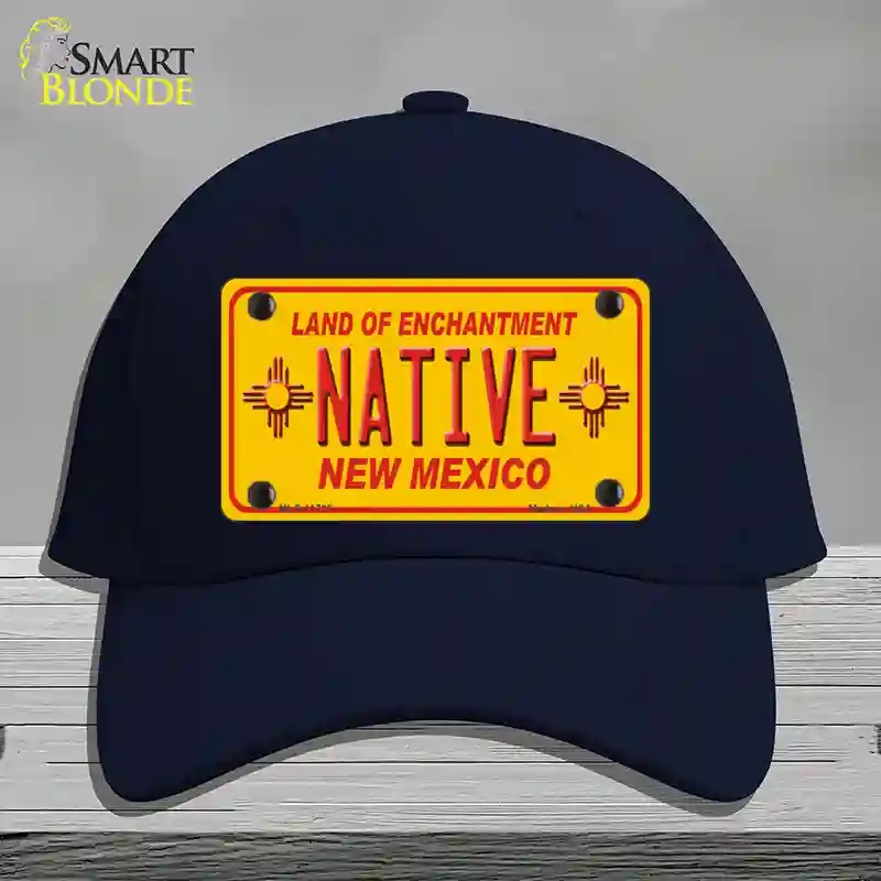 HAT20-MLP-11735 Native   Mexico Yellow State Novelty License Plate Hat, Cotton - Navy