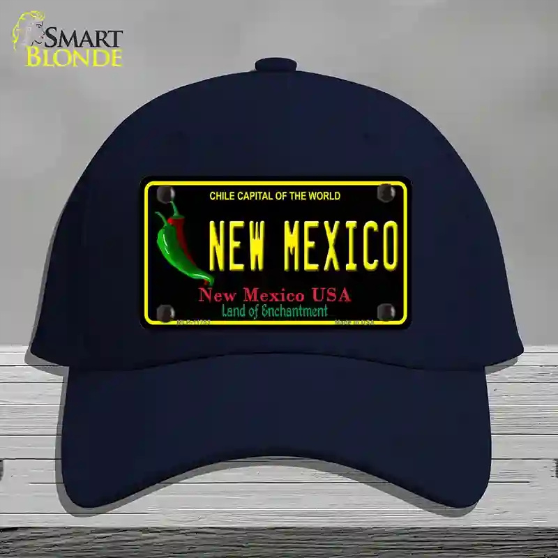 HAT20-MLP-11753   Mexico Black State Novelty License Plate Hat, Cotton - Navy