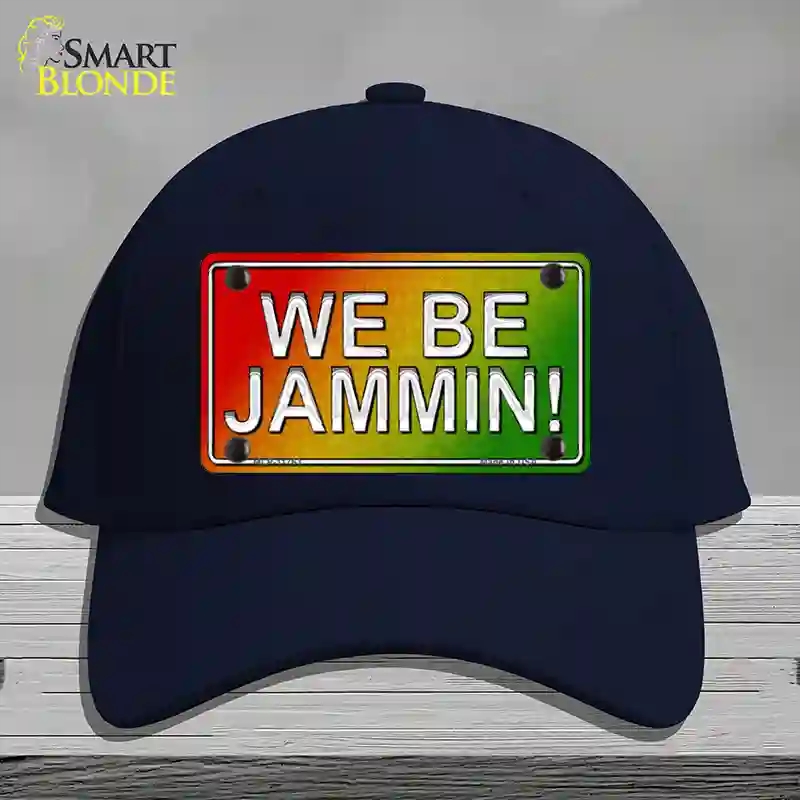 HAT20-MLP-11763 We Be Jamming Rasta Novelty License Plate Hat, Cotton - Navy