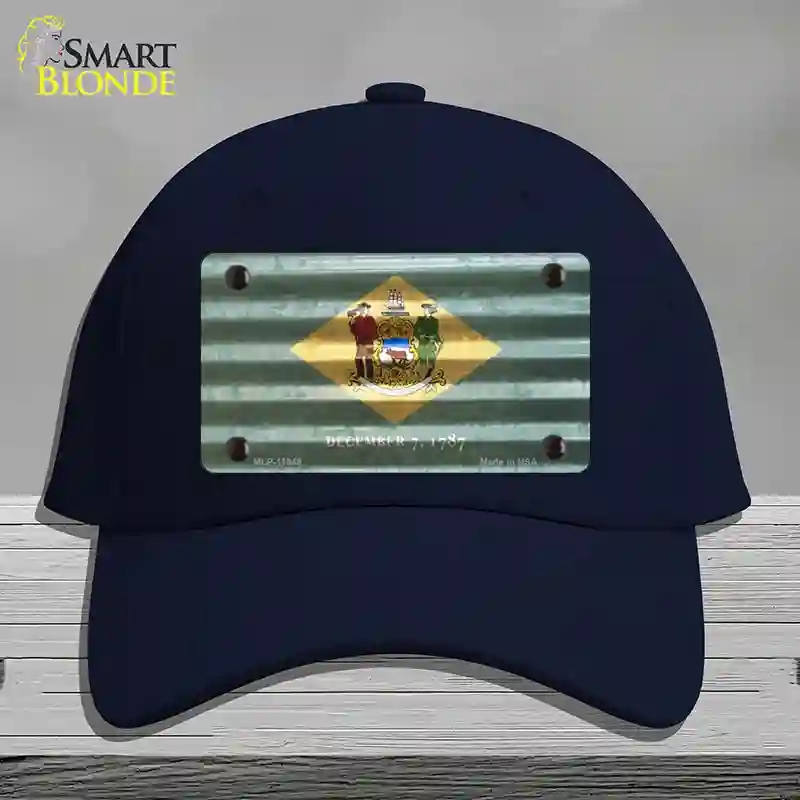 HAT20-MLP-11949 Delaware Corrugated Flag Novelty License Plate Hat, Cotton - Navy