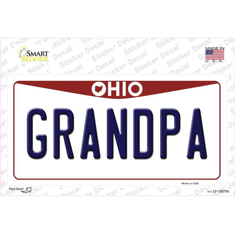 LP-10079s-M Grandpa Ohio Novelty Sticker Decal, Medium