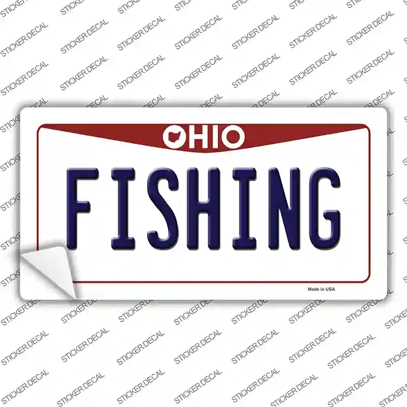 LP-10086s-S Fishing Ohio Novelty Sticker Decal, Small