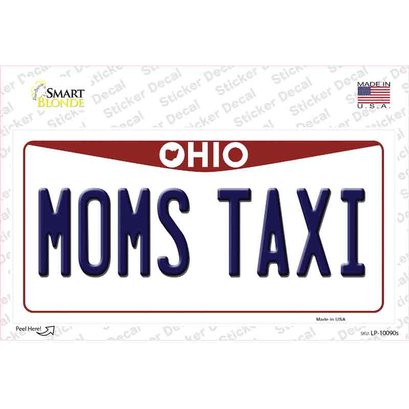 LP-10090s-M Moms Taxi Ohio Novelty Sticker Decal, Medium