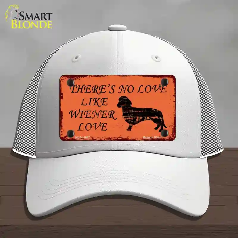 HAT19-MLP-11687 Wiener Love Novelty License Plate Hat, Mesh - White