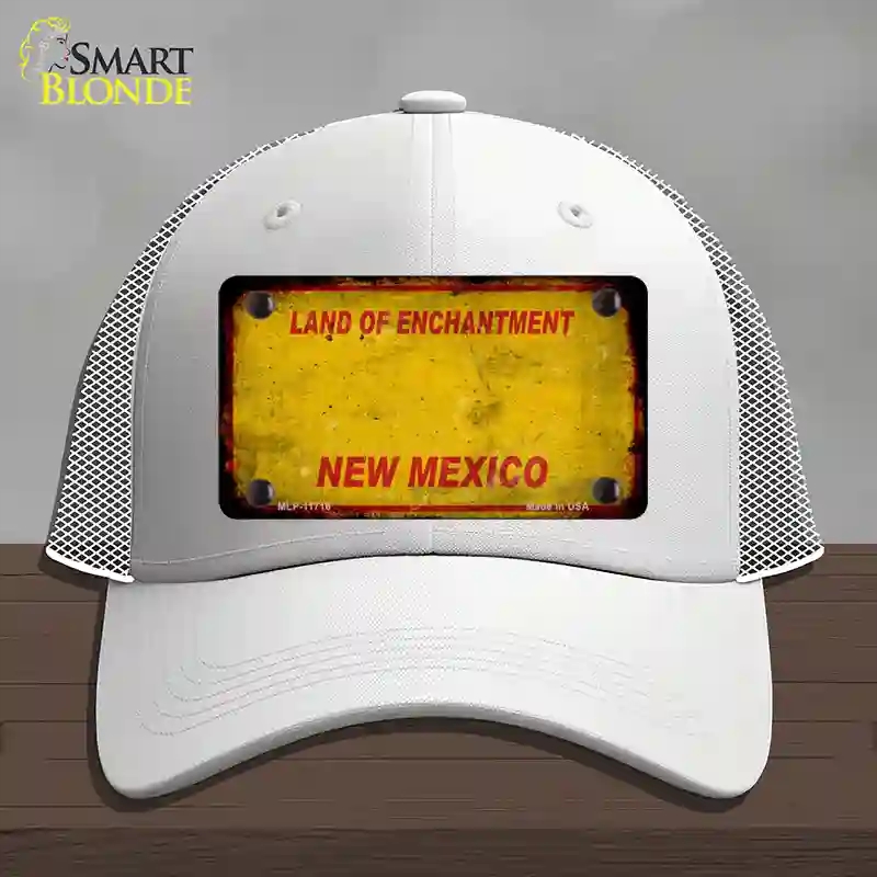HAT19-MLP-11716   Mexico Rusty Blank Novelty License Plate Hat, Mesh - White