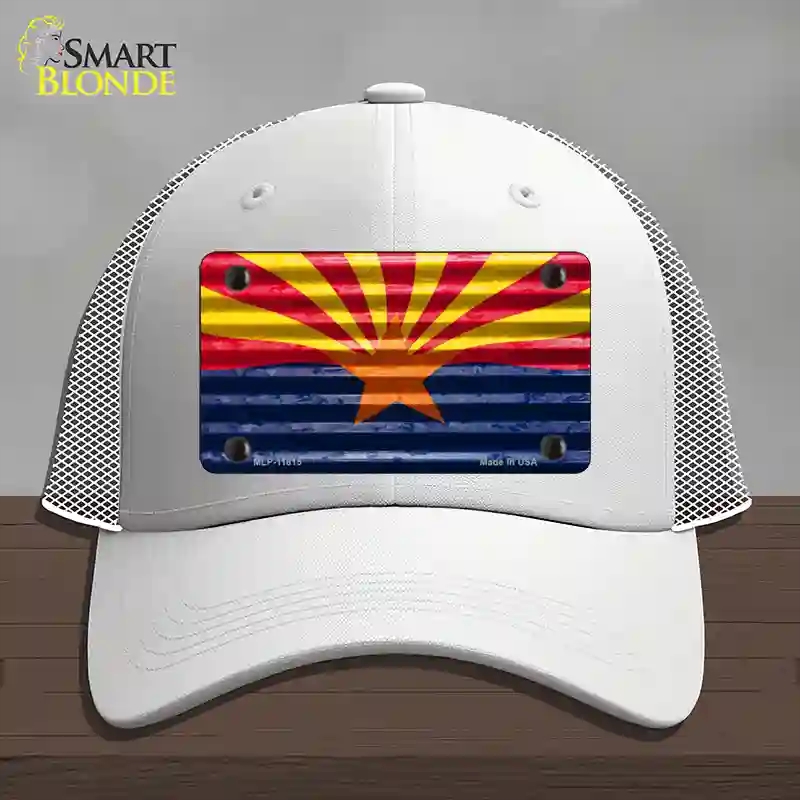HAT19-MLP-11815 Arizona Flag Novelty License Plate Hat, Mesh - White