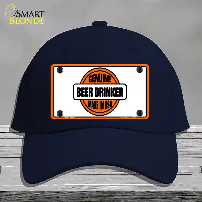 HAT20-MLP-1228 Genuine Beer Drinker Novelty License Plate Hat, Cotton - Navy