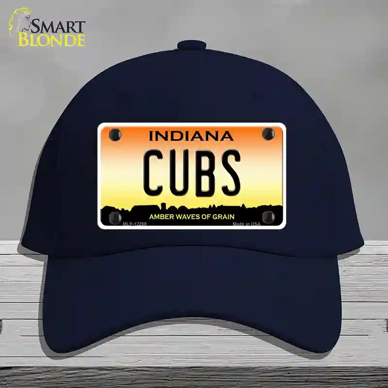 HAT20-MLP-12280 Cubs Indiana Novelty License Plate Hat, Cotton - Navy