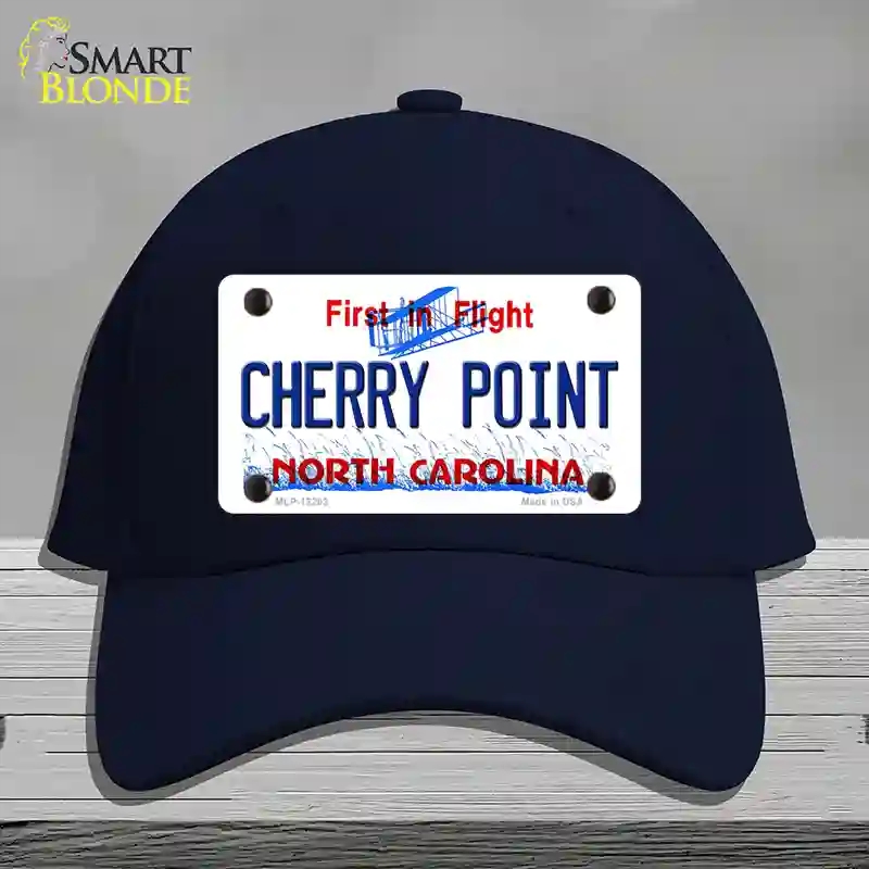 HAT20-MLP-12293 North Carolina Cherry Point Novelty License Plate Hat, Cotton - Navy
