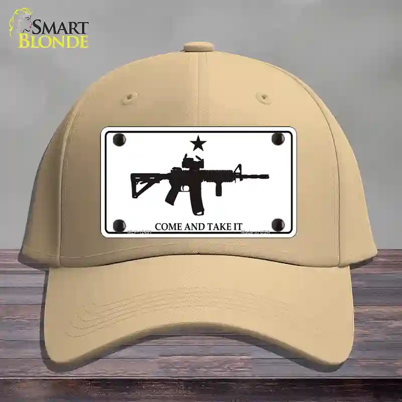 HAT22-MLP-12491 Come & Take It Novelty License Plate Hat, Cotton - Khaki