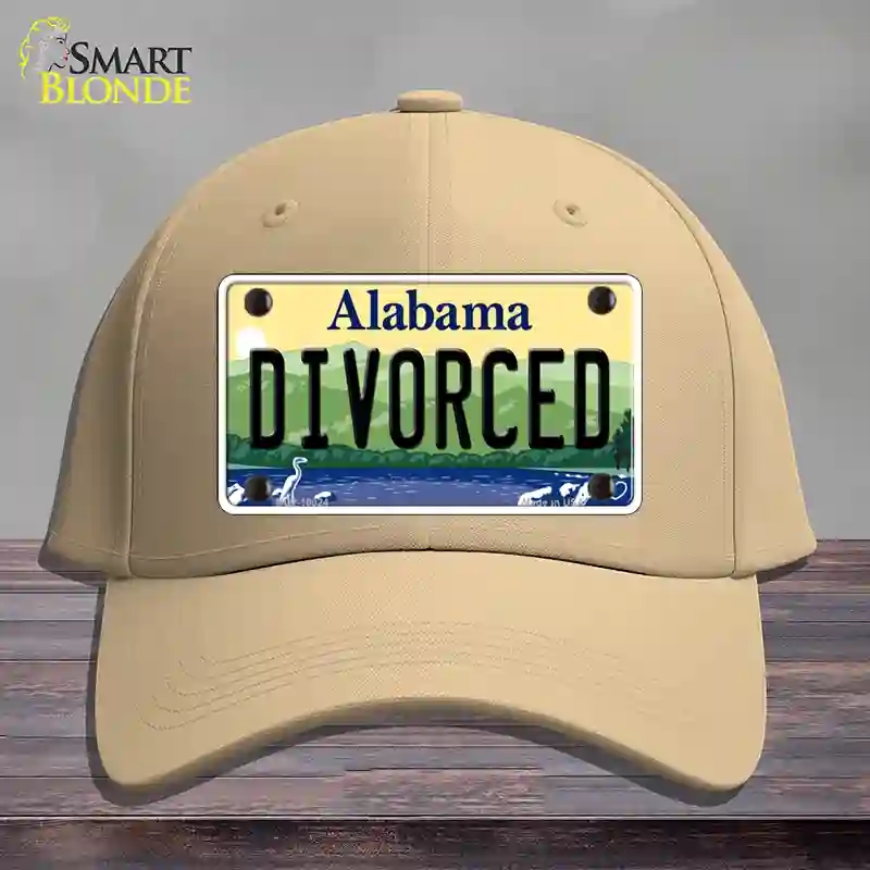 HAT23-MLP-10024 Divorced Alabama Novelty License Plate Hat, Cotton - Khaki