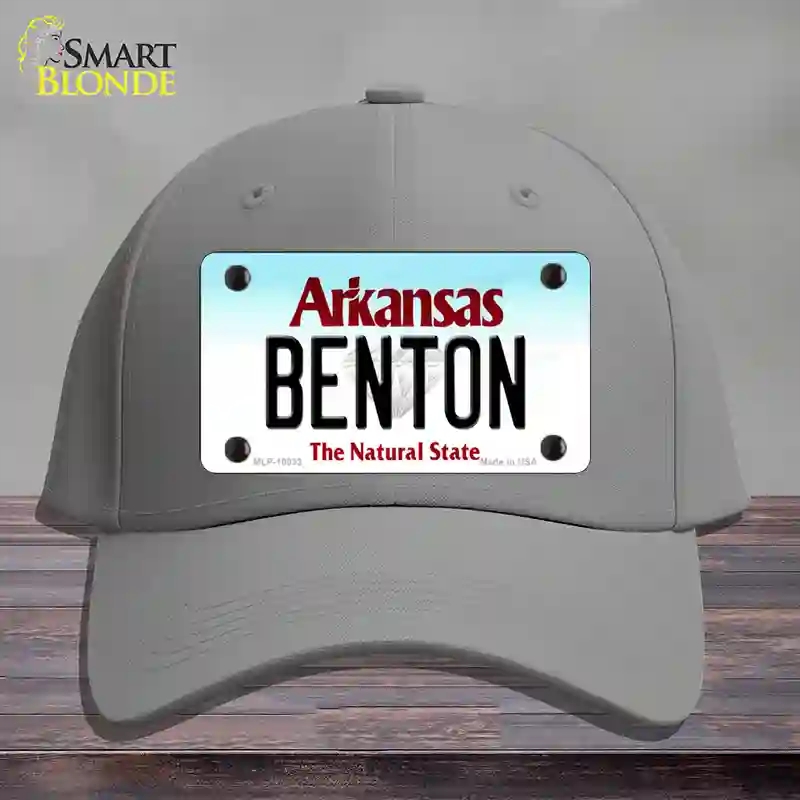 HAT23-MLP-10033 Benton Arkansas Novelty License Plate Hat, Cotton - Gray