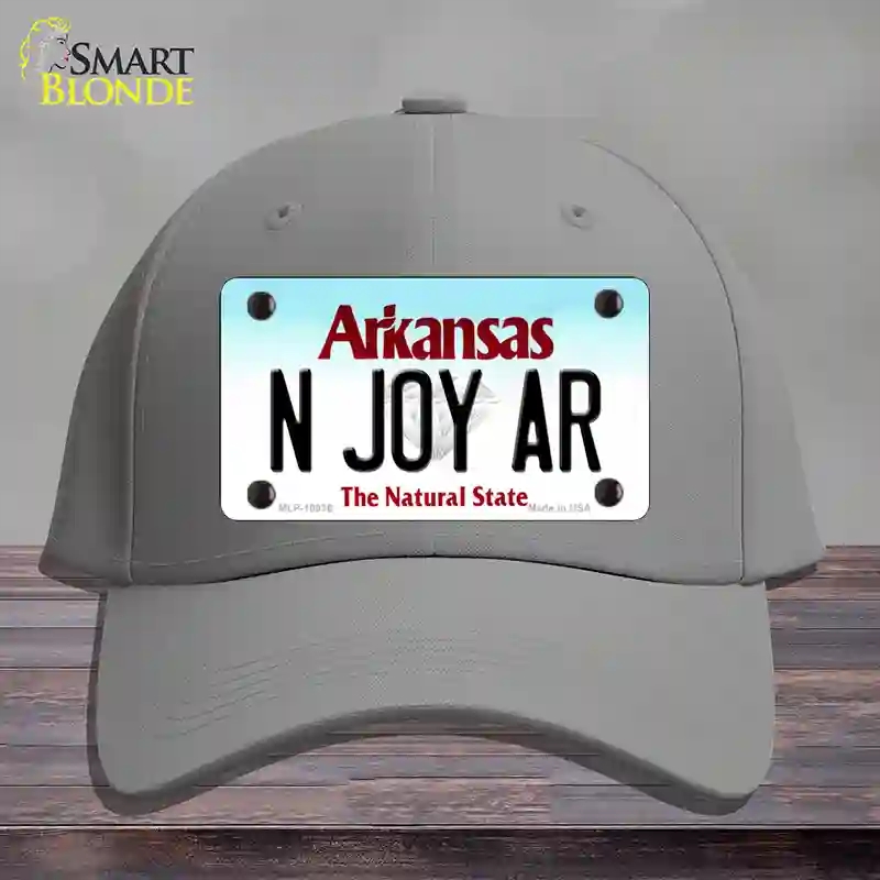 HAT23-MLP-10036 N Joy AR Arkansas Novelty License Plate Hat, Cotton - Gray