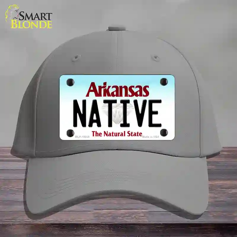 HAT23-MLP-10055 Native Arkansas Novelty License Plate Hat, Cotton - Gray