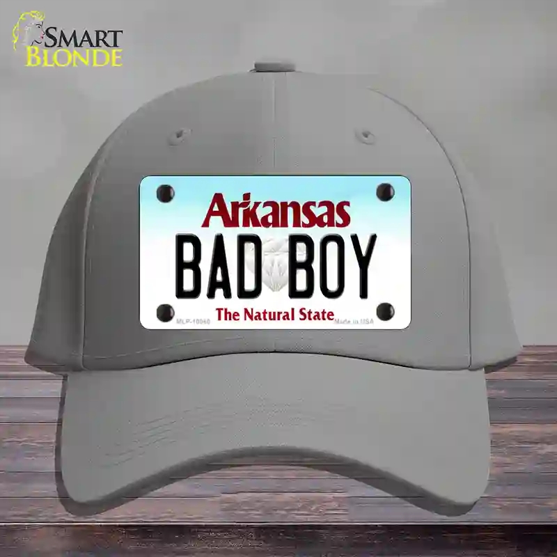 HAT23-MLP-10060 Bad Boy Arkansas Novelty License Plate Hat, Cotton - Gray