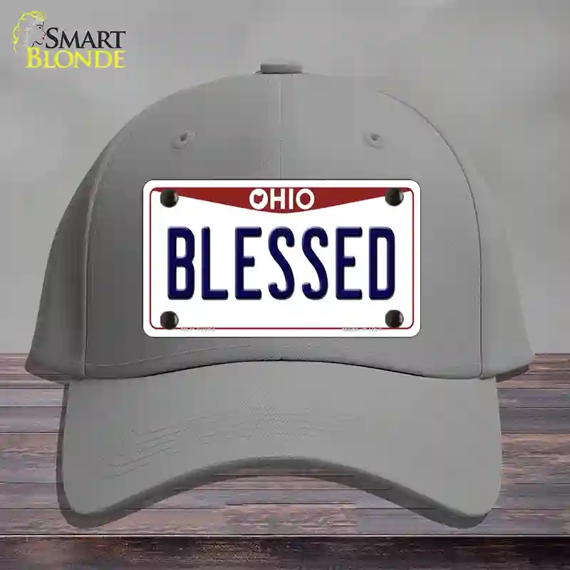 HAT23-MLP-10093 Blessed Ohio Novelty License Plate Hat, Cotton - Gray