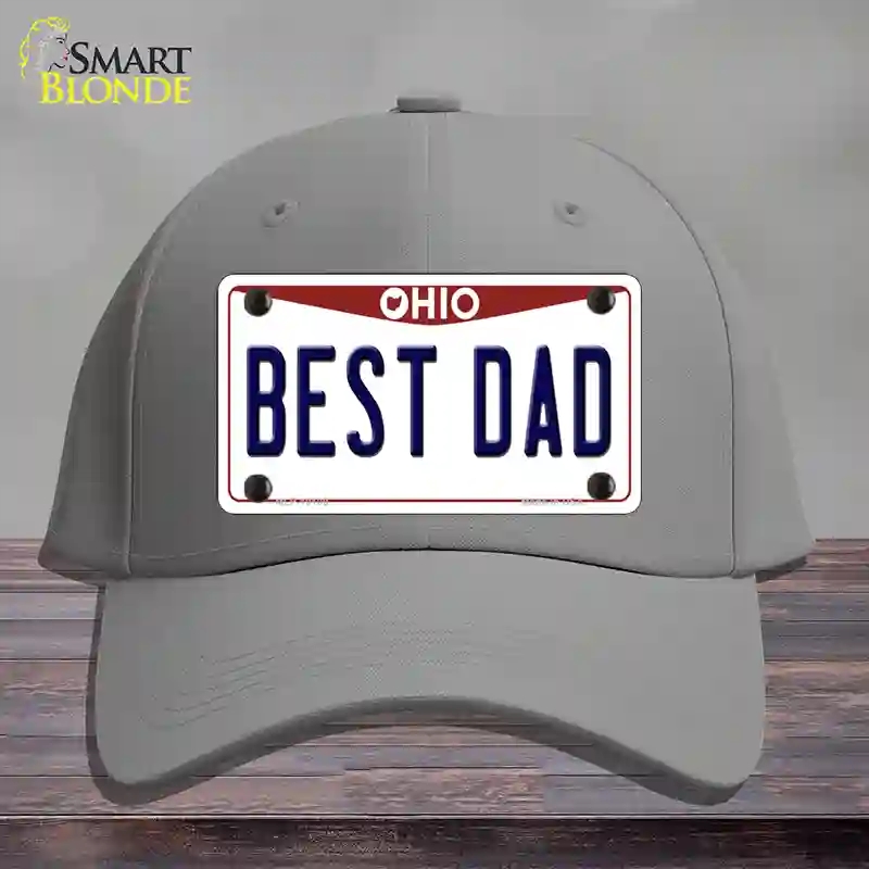HAT23-MLP-10100 Best Dad Ohio Novelty License Plate Hat, Cotton - Gray
