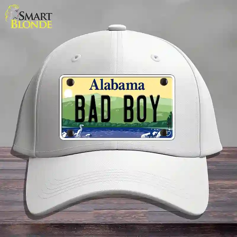 HAT21-MLP-10006 Bad Boy Alabama Novelty License Plate Hat, Cotton - White