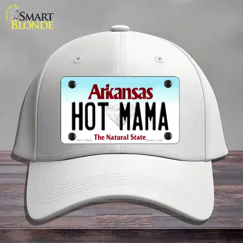 HAT21-MLP-10045 Hot Mama Arkansas Novelty License Plate Hat, Cotton - White