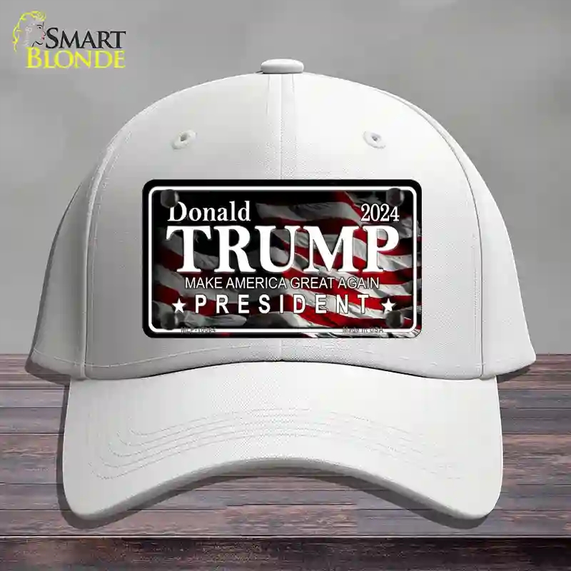 HAT21-MLP-10064 Trump 2024 Novelty License Plate Hat, Cotton - White