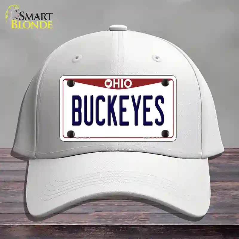 HAT21-MLP-10074 Buckeyes Ohio Novelty License Plate Hat, Cotton - White