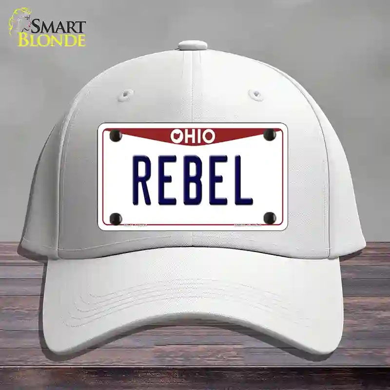 HAT21-MLP-10084 Rebel Ohio Novelty License Plate Hat, Cotton - White