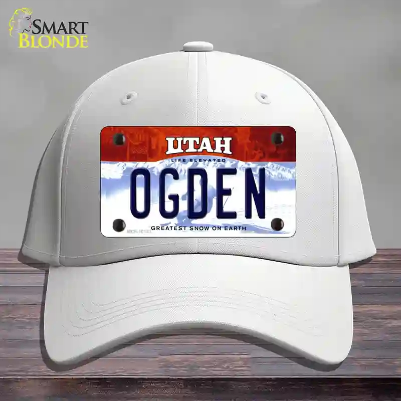 HAT21-MLP-10187 Ogden Utah Novelty License Plate Hat, Cotton - White