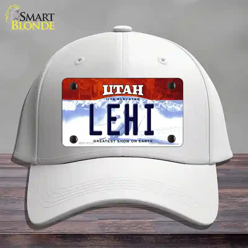 HAT21-MLP-10192 Lehi Utah Novelty License Plate Hat, Cotton - White