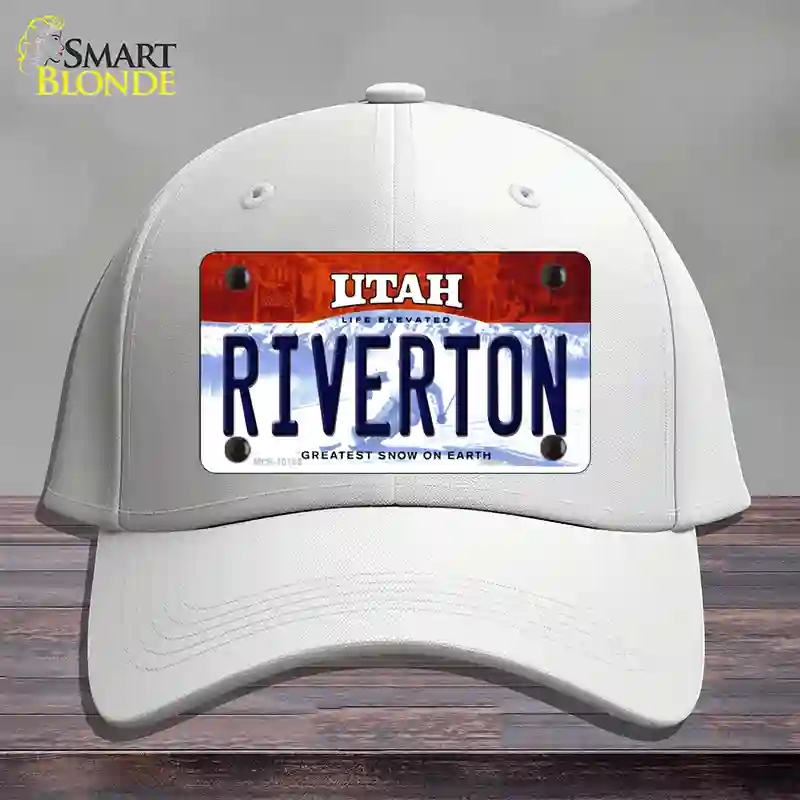 HAT21-MLP-10195 Riverton Utah Novelty License Plate Hat, Cotton - White
