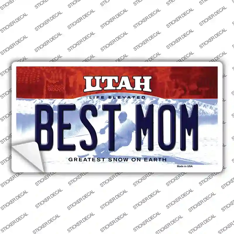 LP-10224s-XL Best Mom Utah Novelty Sticker Decal, Extra Large