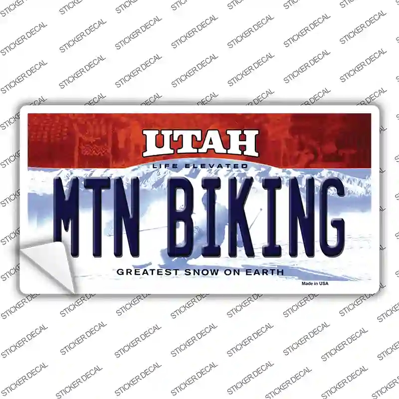 LP-10233s-S Mtn Biking Utah Novelty Sticker Decal, Small