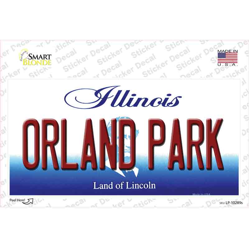 LP-10289s-M Orland Park Illinois Novelty Sticker Decal, Medium