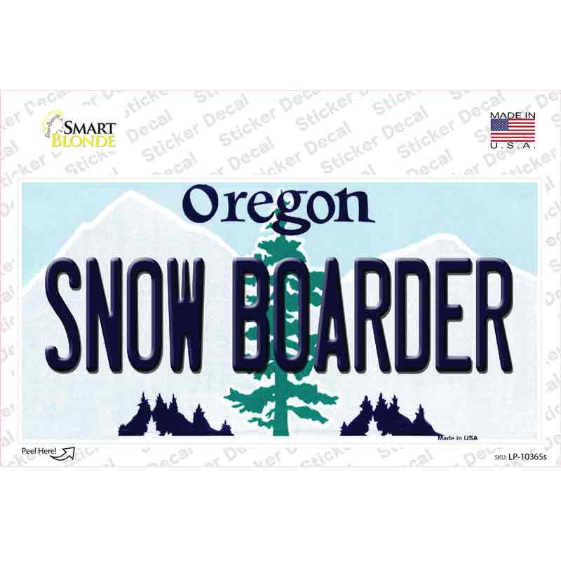 LP-10365s-M Snow Boarder Oregon Novelty Sticker Decal, Medium
