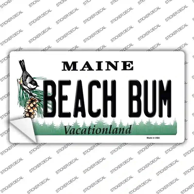 LP-10397s-S Beach Bum Maine Novelty Sticker Decal, Small