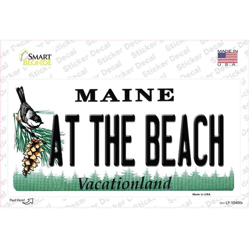LP-10400s-M At the Beach Maine Novelty Sticker Decal, Medium