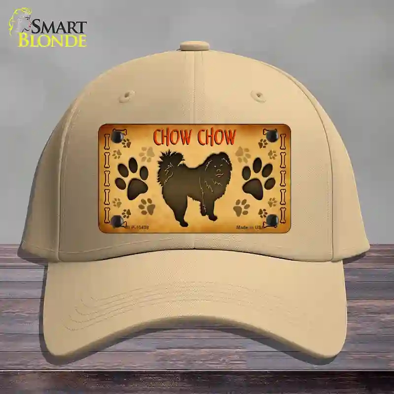 HAT22-MLP-10438 Chow Chow Novelty License Plate Hat, Cotton - Khaki