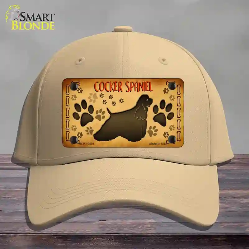 HAT22-MLP-10439 Cocker Spaniel Novelty License Plate Hat, Cotton - Khaki