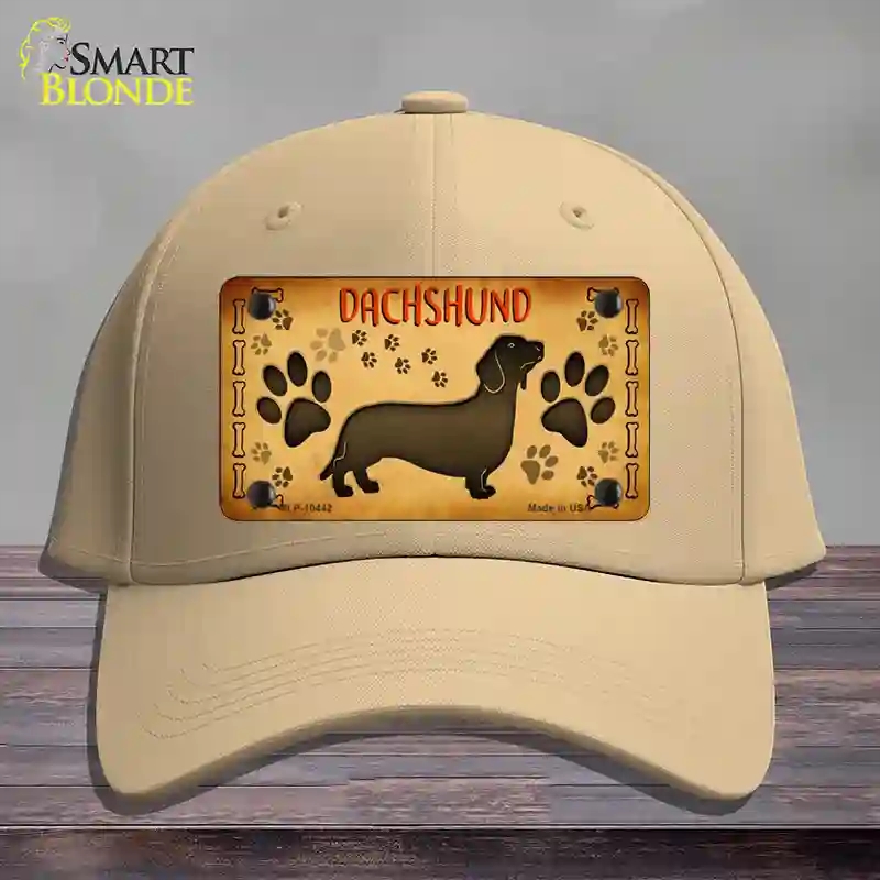 HAT22-MLP-10442 Dachshund Novelty License Plate Hat, Cotton - Khaki
