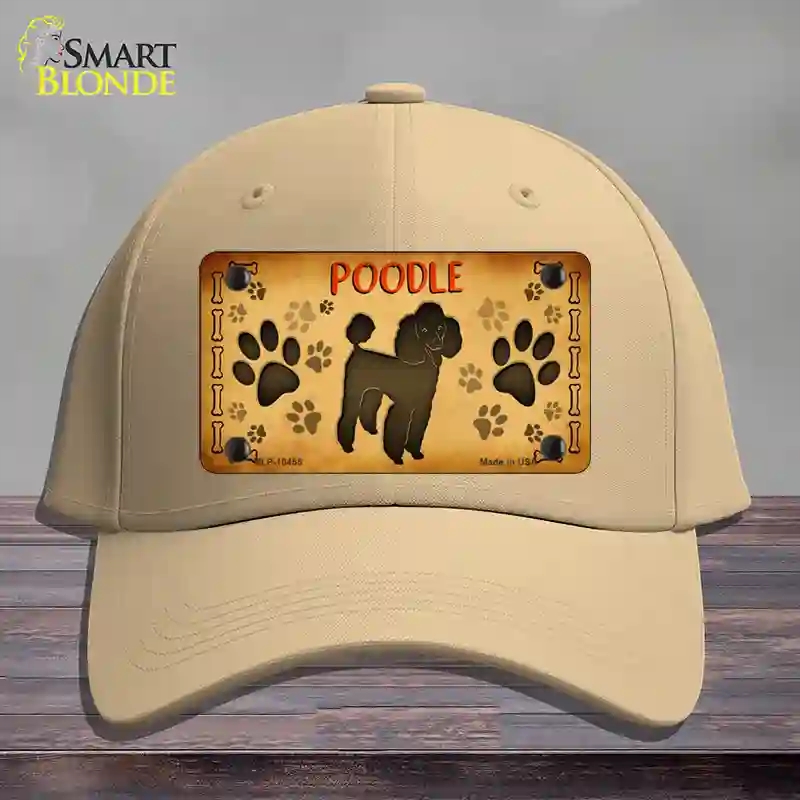 HAT22-MLP-10455 Poodle Novelty License Plate Hat, Cotton - Khaki