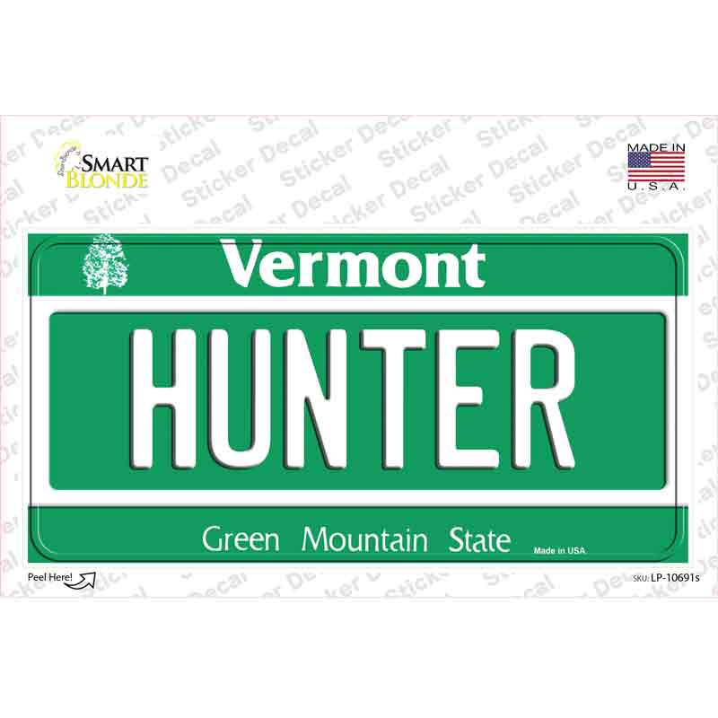 LP-10691s-M Hunter Vermont Novelty Sticker Decal, Medium