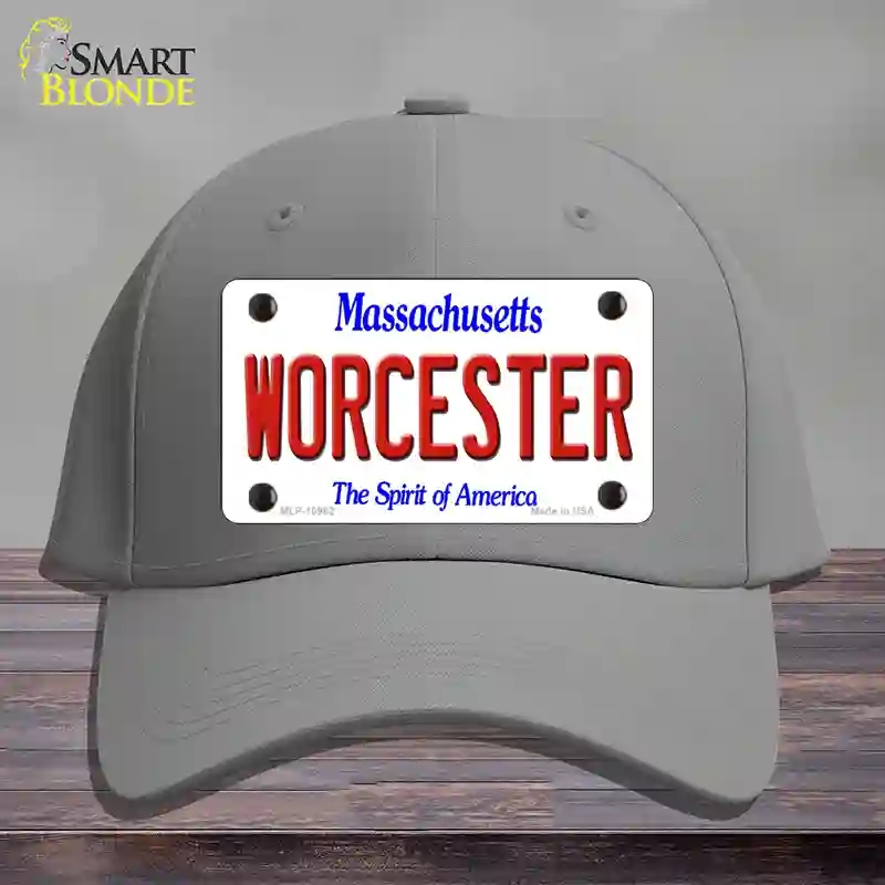 HAT23-MLP-10982 Worcester Massachusetts Novelty License Plate Hat, Cotton - Gray